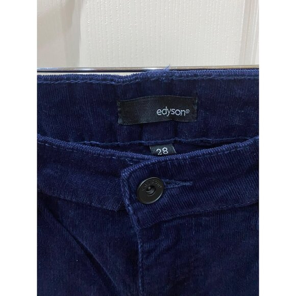 Edyson Womens Navy Blue Corduroy Hampton Skinny Pants Size 28 Like New - Picture 7 of 8